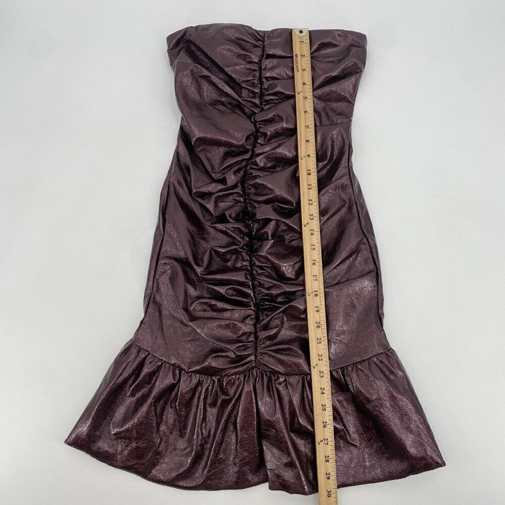 Rotate Birger Christensen Strapless MINI Faux Leather Dress Tiered NO SIZE - XS? - Picture 5 of 10